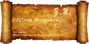 Zárug Mirabella névjegykártya